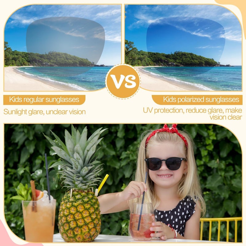 Mdvora 1/2/4/8/12/24pcs Kids Polarized Sunglasses, Toddler Sunglasses UV Protection Flexible Rubber Glasses Shades - Image 3